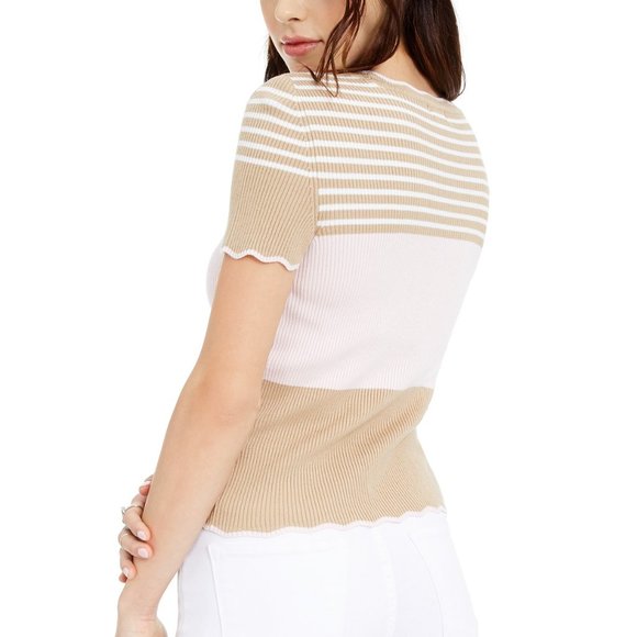 Maison Jules Womens Top XS Beige London Printed - Picture 2 of 15